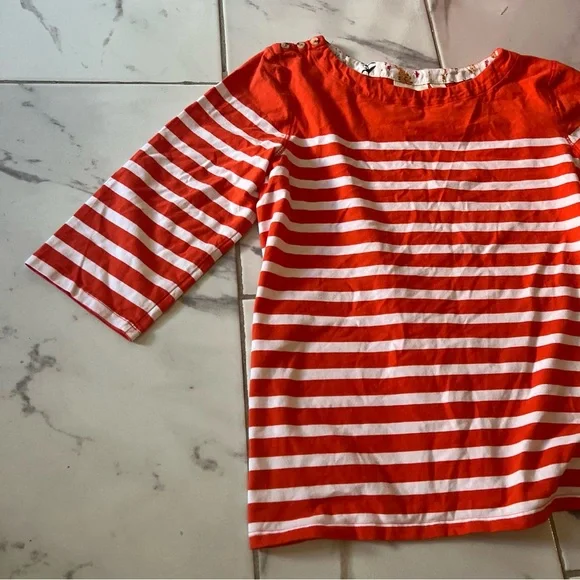 Maeve Orange and White Long Sleeve Tee - Picture 3 of 12